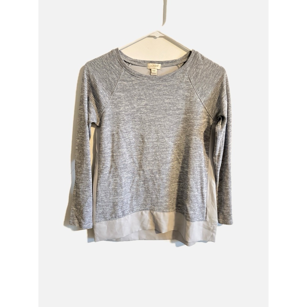 J.Crew Factory Womens Heather Gray Lightweight Pullover Sweater Satin H Size XXS